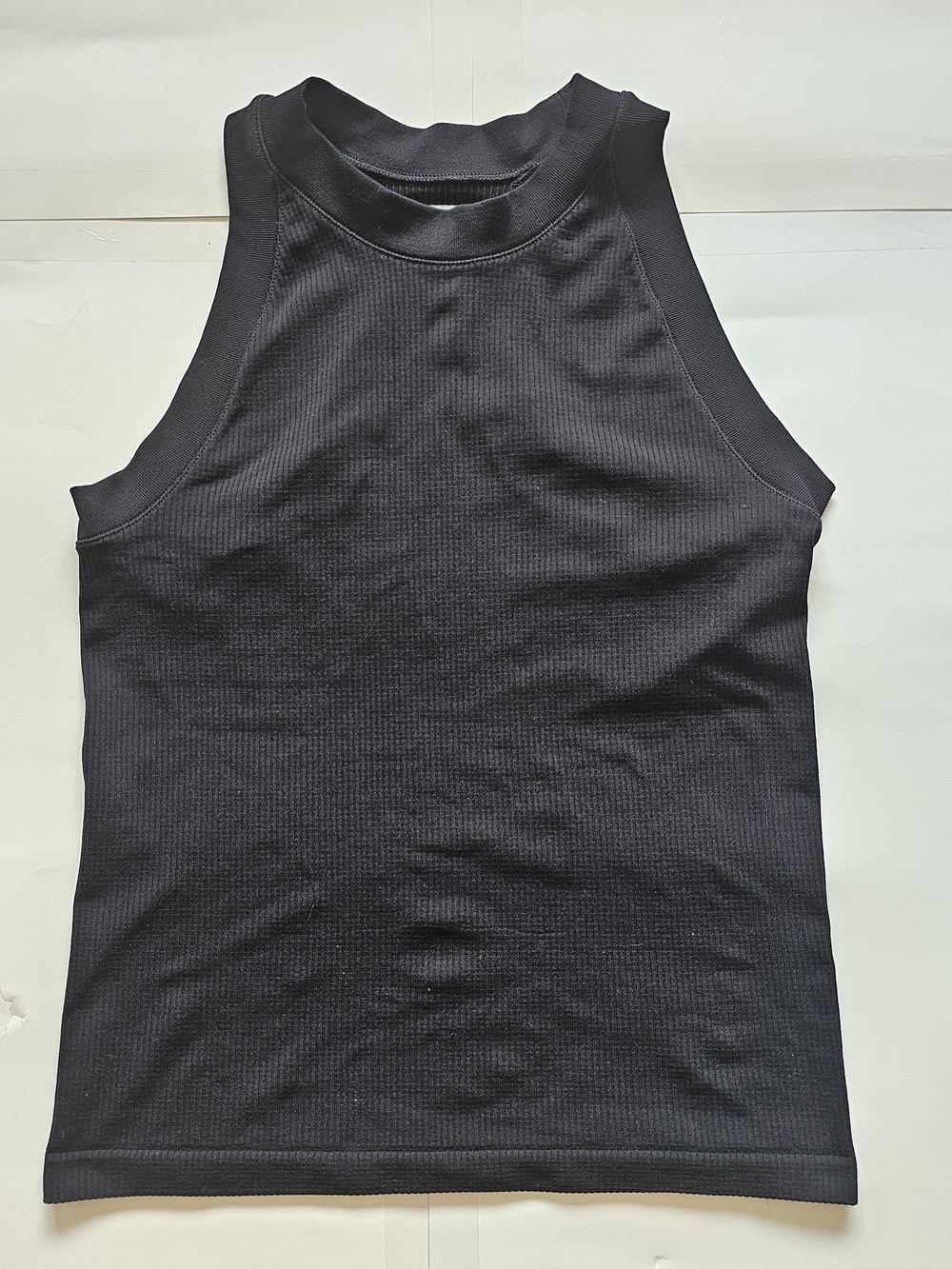 Athleta Charcoal Ribbed High-Neck Tank